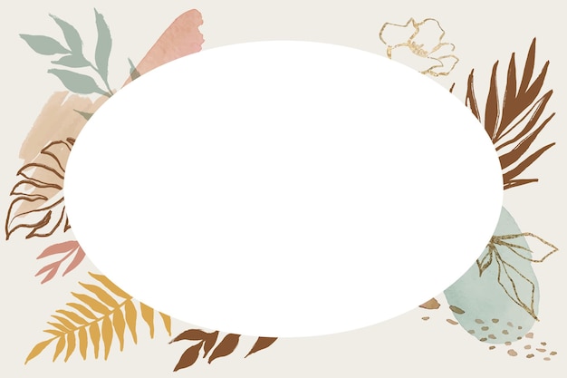 Marco png de hoja simple ilustración botánica fondo transparente