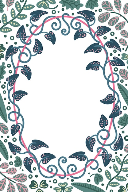 Marco png de hojas vintage ilustración de la naturaleza fondo transparente
