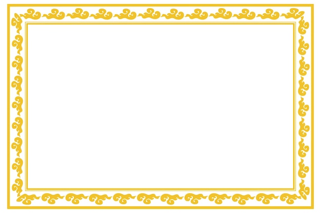 Marco png de nubes patrón cuadrado amarillo en el tema del Año Nuevo Chino