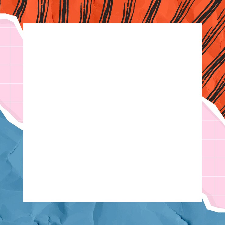 Foto marco png con papel rasgado de colores