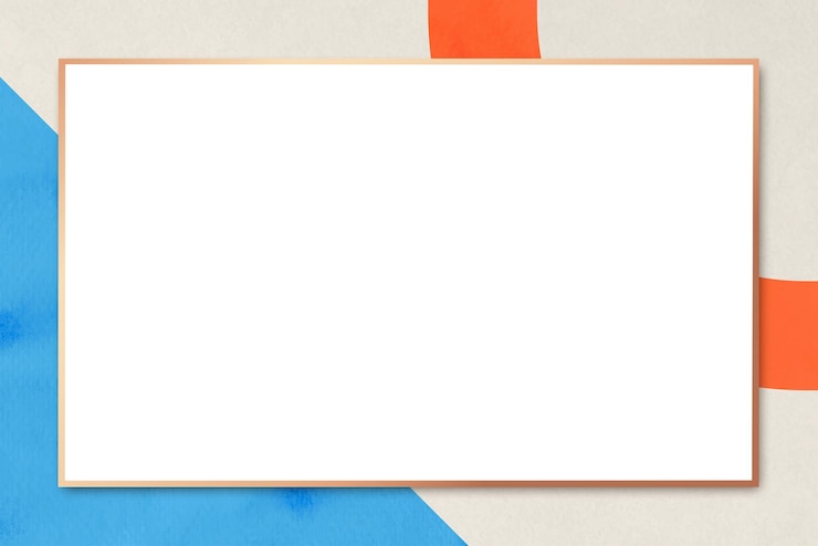 Foto marco png rectángulo de oro rosa sobre fondo de patrón rojo azul