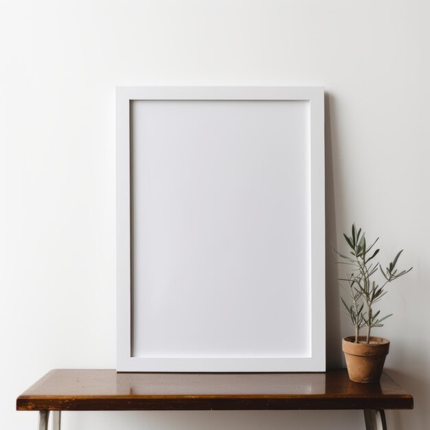 Marco de póster blanco minimalista para interiores modernos