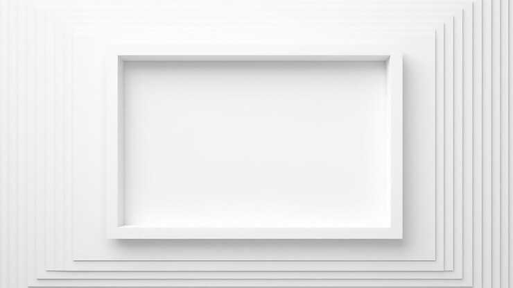 Foto marco rectangular para la presentación de papel blanco de representación 3d