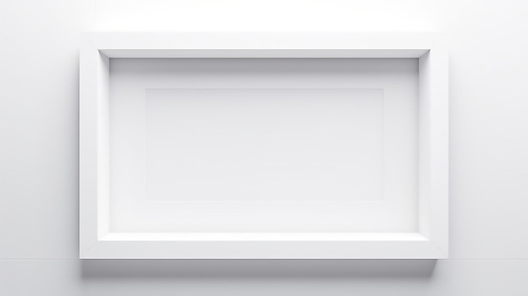 Foto marco rectangular para la presentación de papel blanco de representación 3d