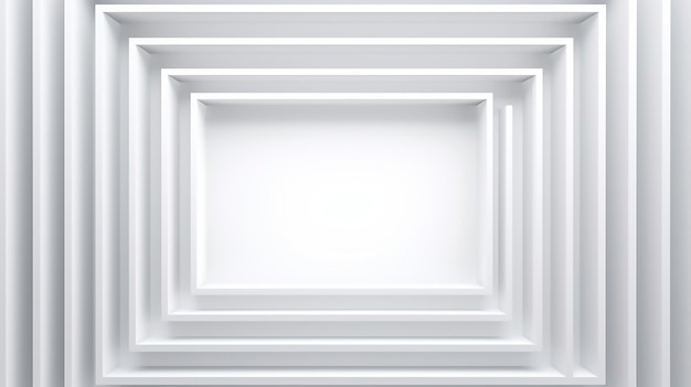 Marco rectangular para la presentación de papel blanco de representación 3D