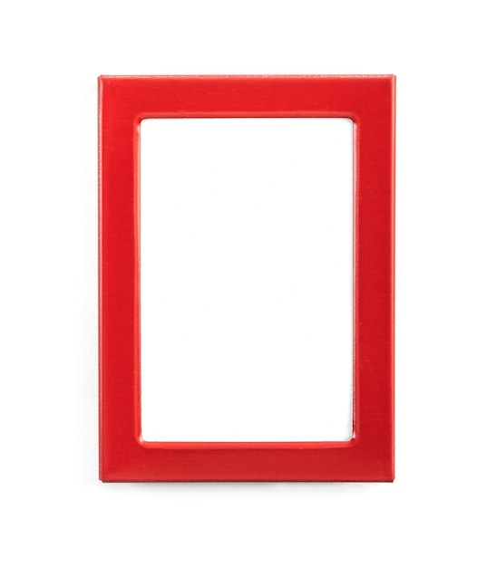 Marco rectangular rojo vacío aislado sobre fondo blanco.