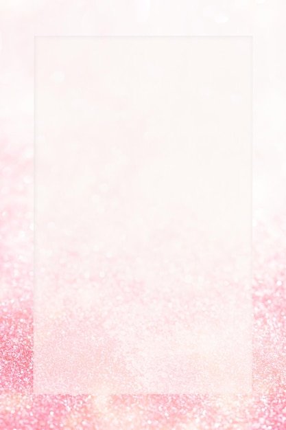 Marco rectangular sobre un fondo rosado y brillante transparente png
