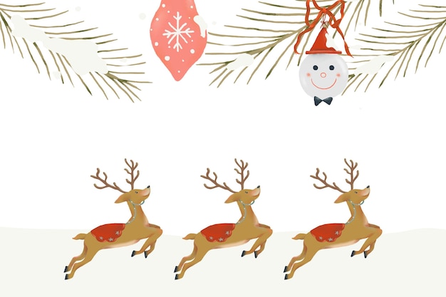 Marco de renos de Navidad png fondo transparente ilustraciones de vacaciones de invierno