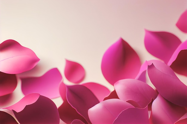 Marco de San Valentín hecho de confeti de flores color de rosa sobre fondo blanco