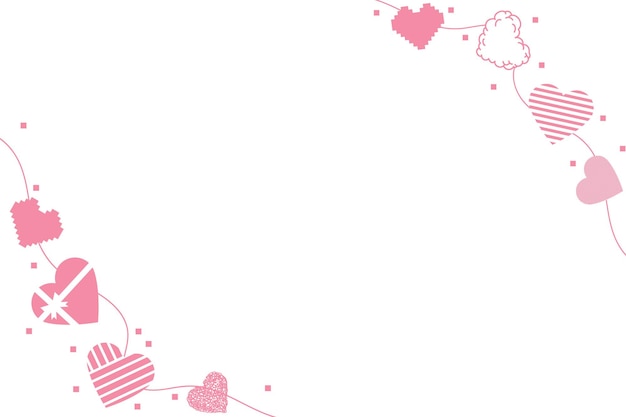 Marco de San Valentín PNG borde de corazón lindo fondo transparente