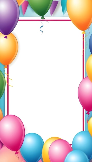 marco de tarjeta de invitación de fiesta de cumpleaños fondo vertical espacio de copia vacío para el texto