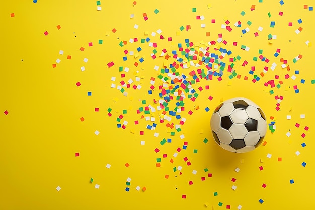 Marco de tarjetas de felicitación de pelota de fútbol concepto del día de los niños