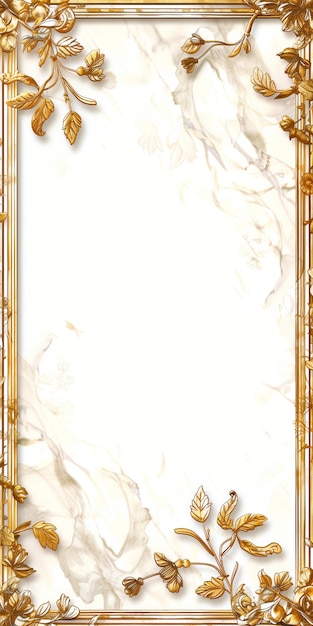 Marco de textura de mármol de hoja de oro para tarjetas elegantes