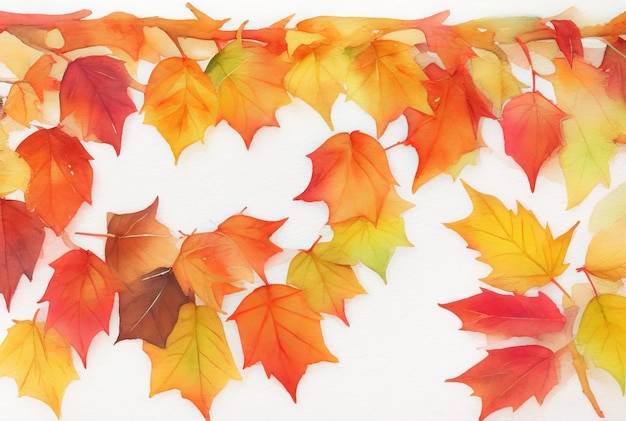 Un marco vibrante de enfriador de agua con hojas de otoño