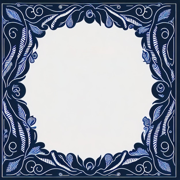 Foto marco vintage azul adornado vintage