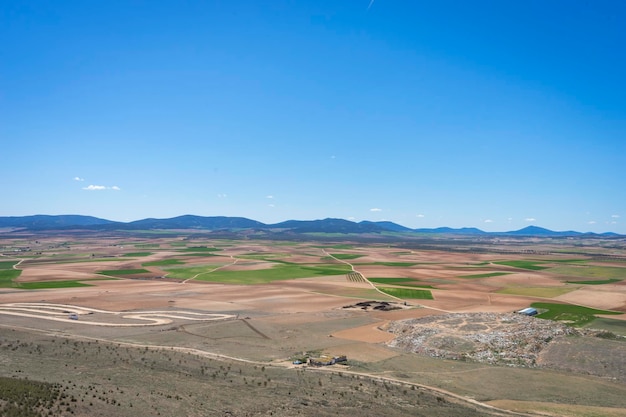 Marco, vista do castelo medieval de Consuegra, na província de Toledo, Espanha