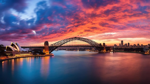 Marcos icônicos de Sydney A Ópera e a Ponte do Porto