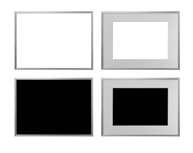 Foto marcos plateados para pintar o fotografiar a4 con paspartú sobre fondo blanco