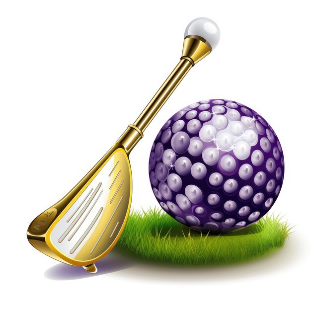 Foto mardi gras magic vibrant golf ball club clipart celebrando el espíritu festivo