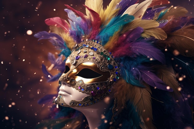 Mardi gras máscara Venecia celebración Generar Ai