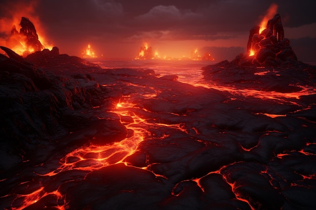 Mares de lava en volcanes