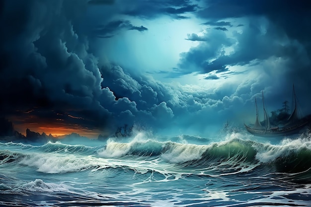 Mares tormentosos por Jeremy La estética turquesa oscura
