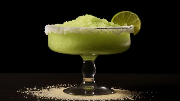 Margarita-Cocktail mit Zitronenkeil und geschnittenen Zitronensticken Klassisches Rezept für alkoholische Getränke Beliebter Geschmack