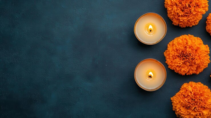 Las margaritas brillantes y las velas brillantes crean una atmósfera cálida y acogedora perfecta para celebraciones y reuniones colores vibrantes mejoran el estado de ánimo festivo