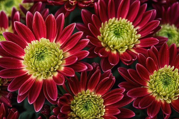 Foto las margaritas de gerbera rojas y vibrantes