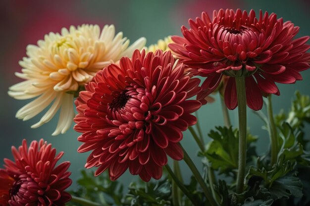 Foto las margaritas de gerbera rojas y vibrantes