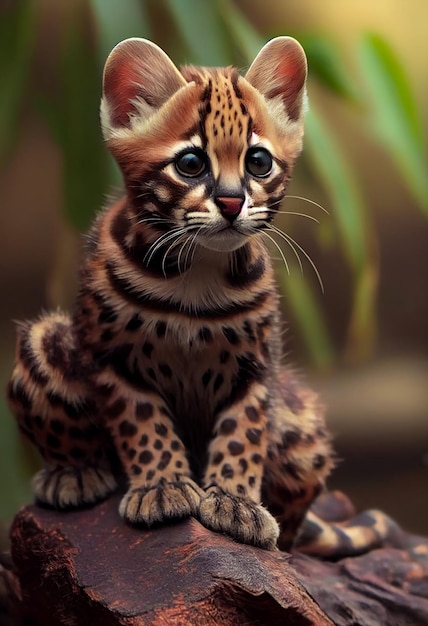 Margay realista e fofo, mas fofura realista super fofo. IA gerada