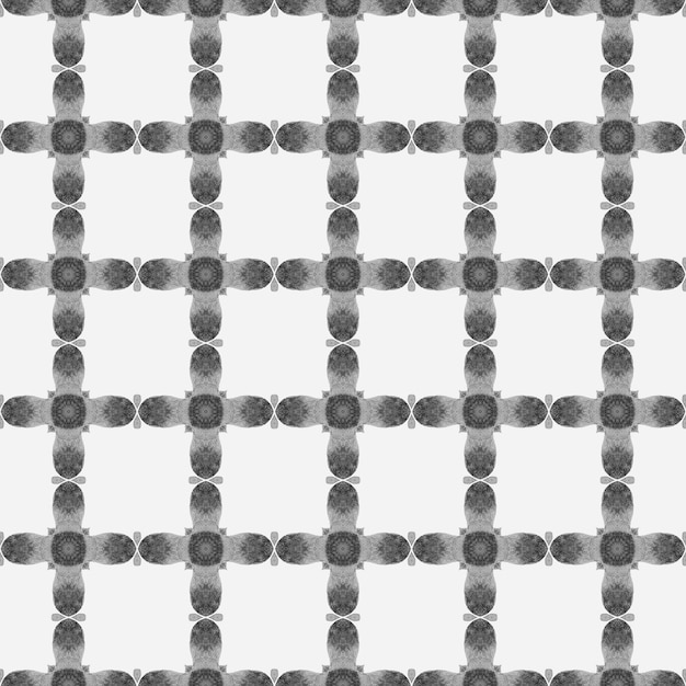 Margen de acuarela de azulejos pintado a mano en blanco y negro diseño de verano bastante boho chic textil listo para imprimir trajes de baño raros papel tapiz de tela para envolver fondo de acuarela de azulejos
