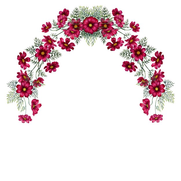 Margen de acuarela botín de flores rosas para tarjetas para el Día de las Madres Día de San Valentín perfume de tela