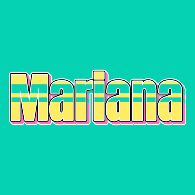 Foto mariana typografie vintage 90er jahre 3d-design gelb rosa text hintergrundfoto jpg