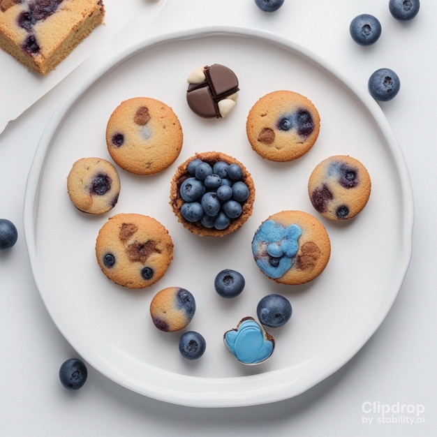 Maridaje de galletas y frutas en plato