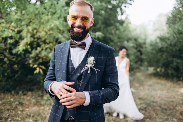 Marido e mulher no dia do casamento