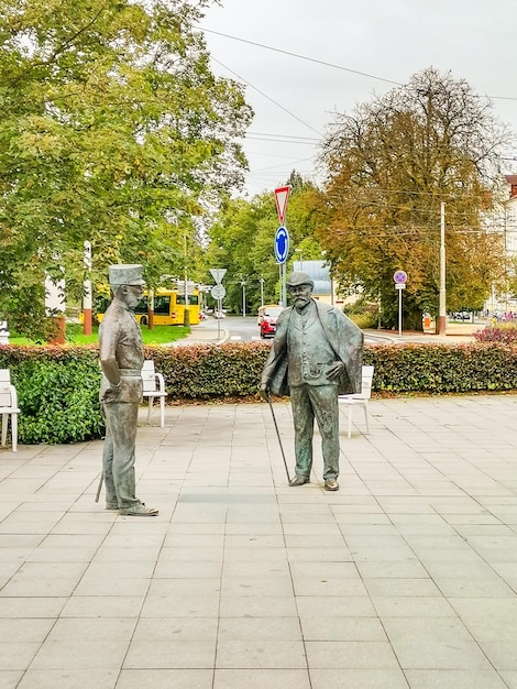 Marienbad, tschechische Septemberstatue zweier Monarchen