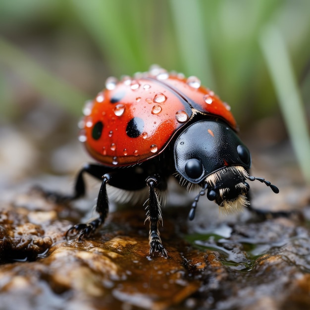 Marienkäfer auf dem Gras