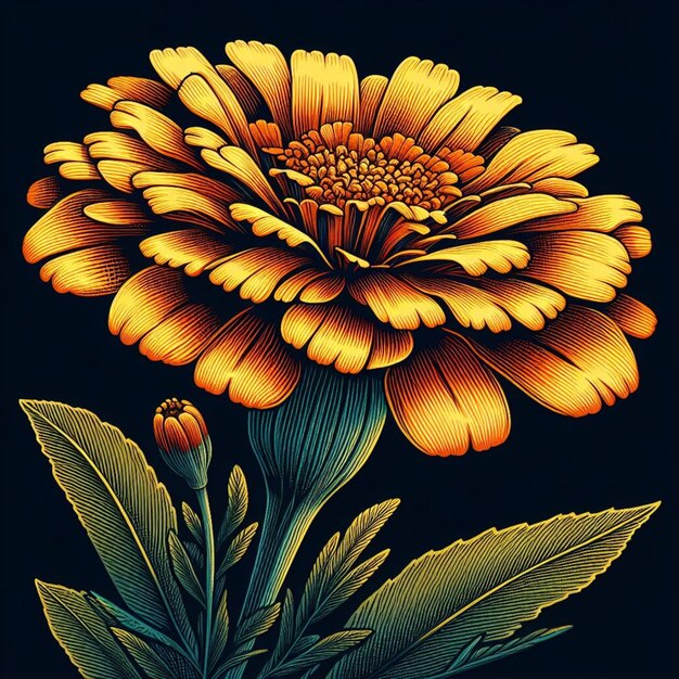 Marigoldblüte-Illustration