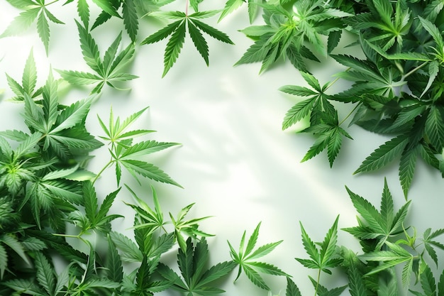 La marihuana deja los cogollos de la planta de cannabis IA generativa