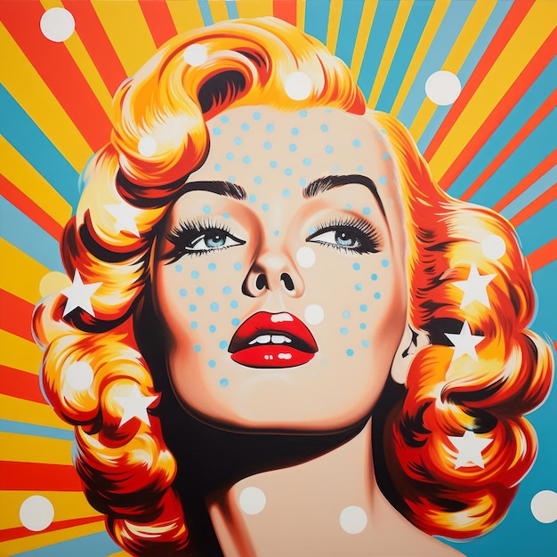 Marilyn Monroe, um ícone da pop art em cores vibrantes