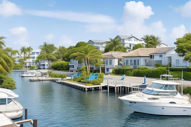 Marina bei Sonnenaufgang mit Luxusyachten auf den Turks- und Caicos-Inseln