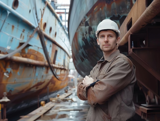 Marine-Ingenieur auf der Werft