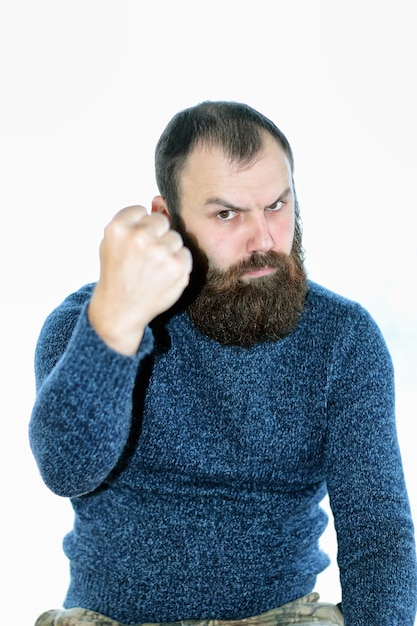 Foto marinero de barba hombre aislado