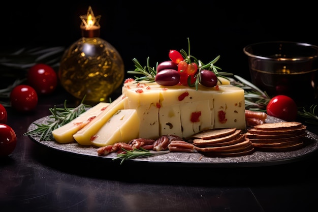 Mariniertes Manchego-Weihnachtsessen-Lebensmittelfoto