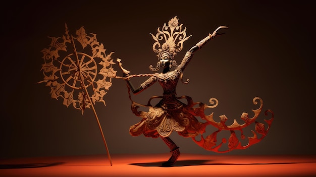 Foto la marioneta clásica de las sombras wayang de indonesia