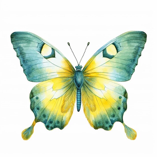 Foto mariposa acuarela detalle clipart