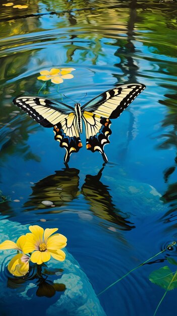 Foto mariposa en el agua