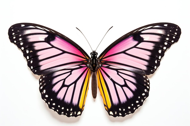 Foto mariposa aislada sobre un fondo blanco