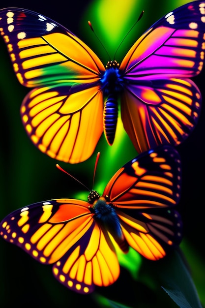 Una mariposa con alas de colores